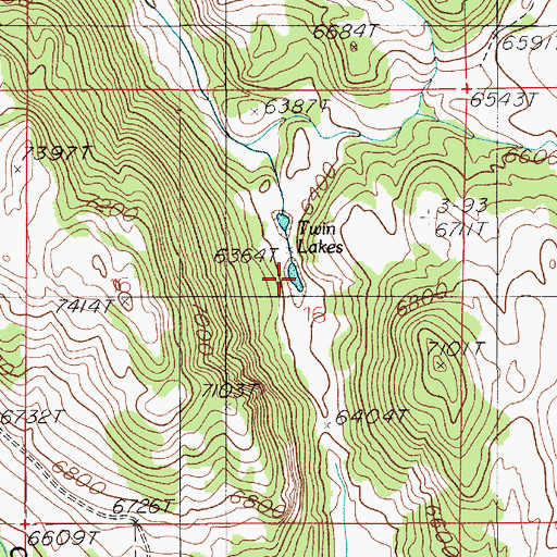 Topographic Map of Twin Lakes, MT