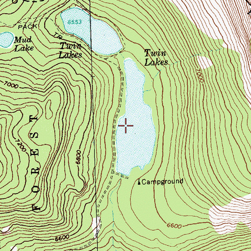 Topographic Map of Twin Lakes, MT