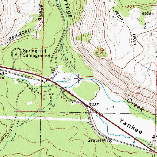 Topographic Map of Twin Lakes Creek, MT