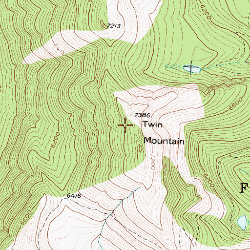 Topographic Map of Twin Mountain, MT