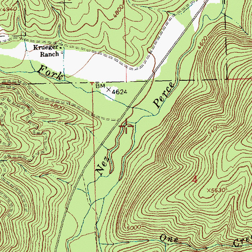 Topographic Map of Two Creek, MT
