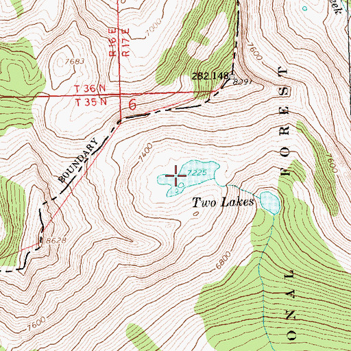 Topographic Map of Two Lakes, MT