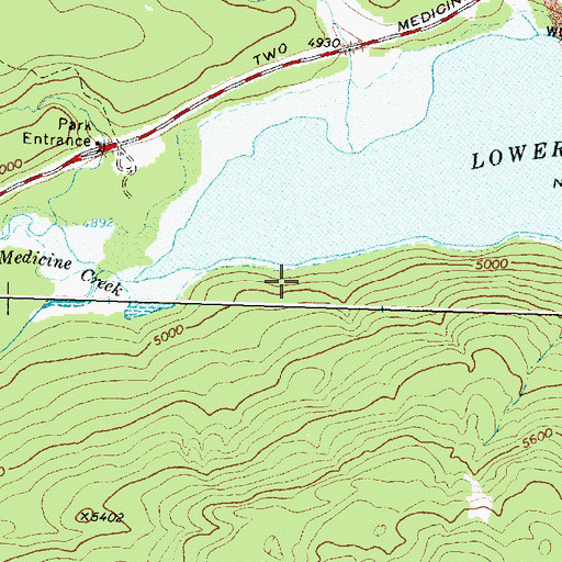 Topographic Map of Two Medicine Creek, MT