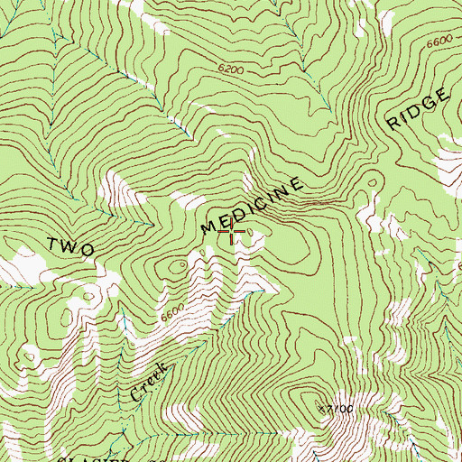 Topographic Map of Two Medicine Ridge, MT