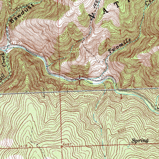 Topographic Map of Twomile Creek, MT