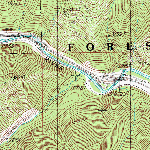 Topographic Map of Twomile Creek, MT