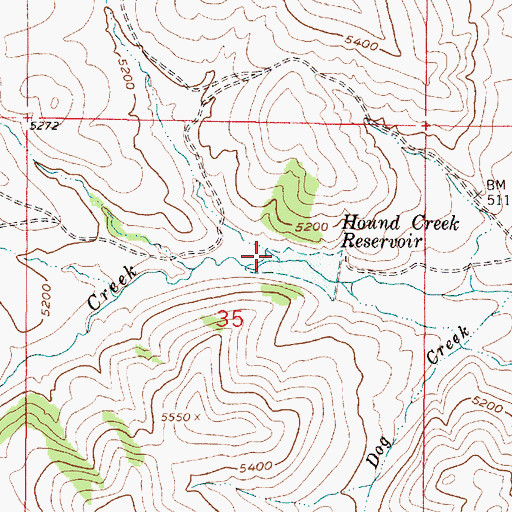 Topographic Map of Tyrell Creek, MT