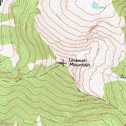 Topographic Map of Unawah Mountain, MT