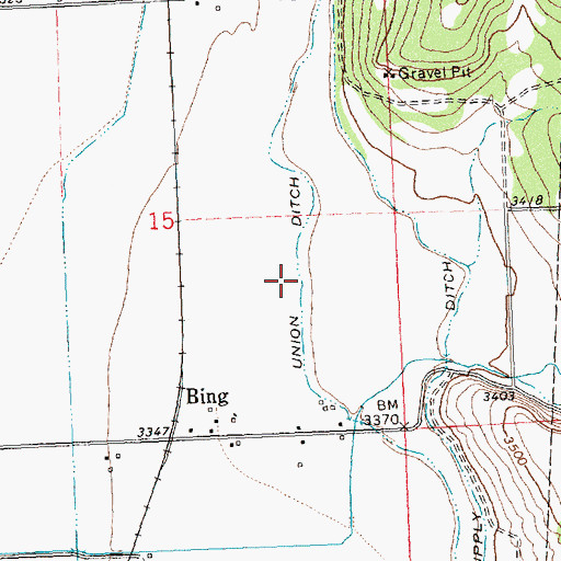 Topographic Map of Union Ditch, MT