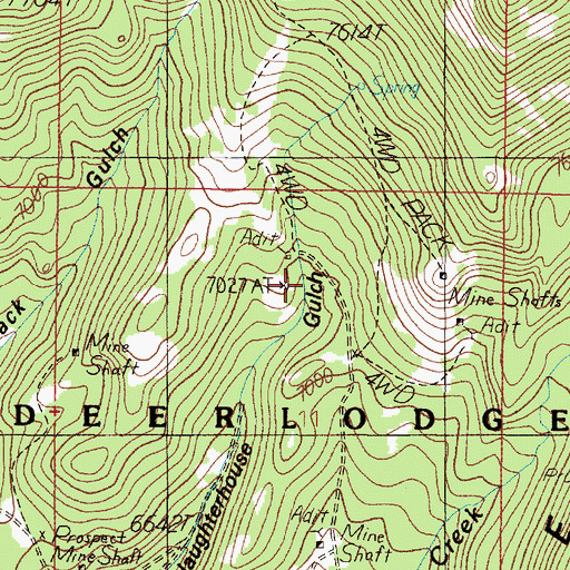 Topographic Map of Union Mine, MT