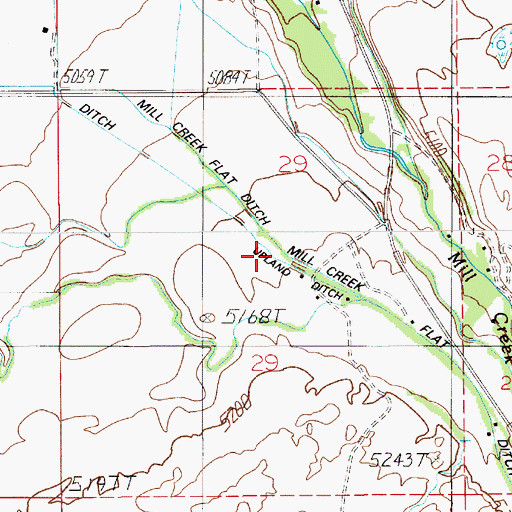 Topographic Map of Upland Ditch, MT