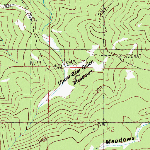 Topographic Map of Upper Bear Gulch Meadows, MT