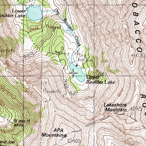 Topographic Map of Upper Boulder Lake, MT