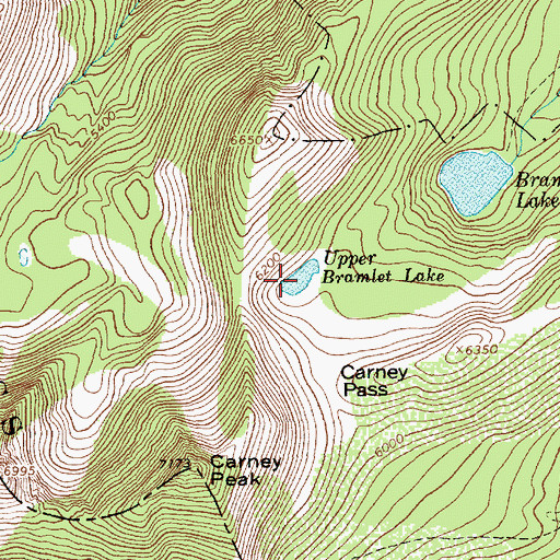 Topographic Map of Upper Bramlet Lake, MT