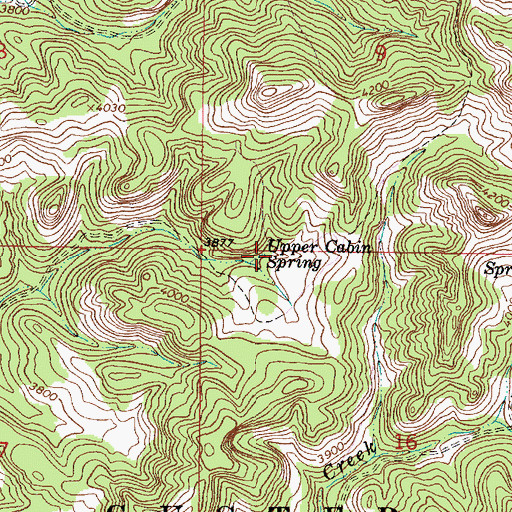 Topographic Map of Upper Cabin Spring, MT