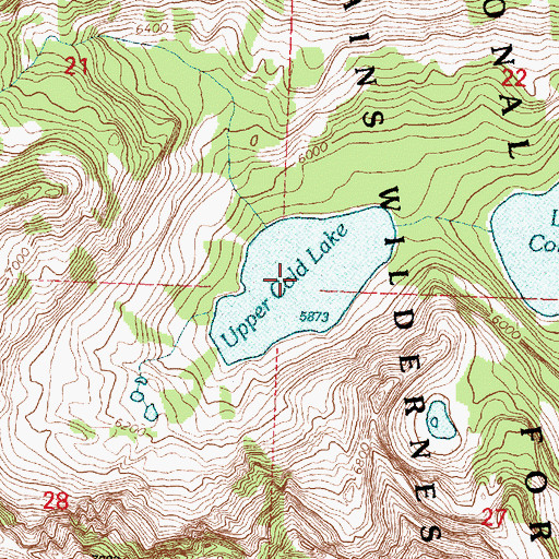 Topographic Map of Upper Cold Lake, MT
