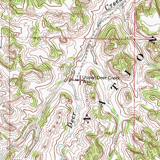 Topographic Map of Upper Deer Creek Well, MT