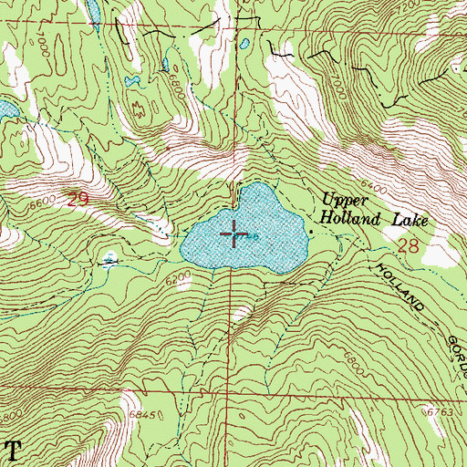 Topographic Map of Upper Holland Lake, MT