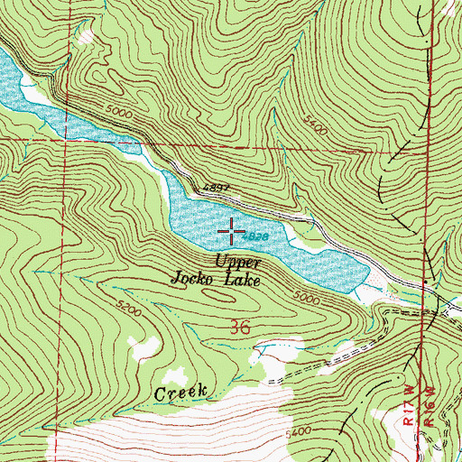 Topographic Map of Upper Jocko Lake (historical), MT