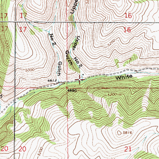 Topographic Map of Upper Number Two Gulch, MT