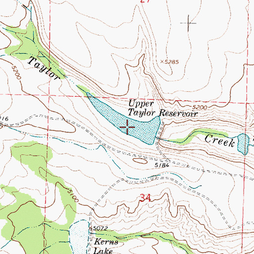 Topographic Map of Upper Taylor Reservoir, MT