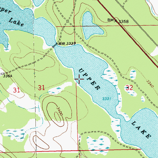 Topographic Map of Upper Thompson Lake, MT