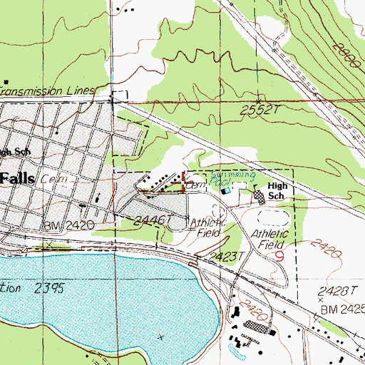 Topographic Map of Vetrans of Foreign Wars Cemetery, MT