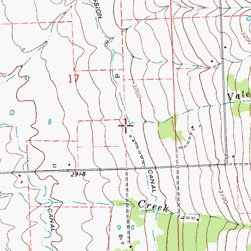Topographic Map of Valentine Creek, MT