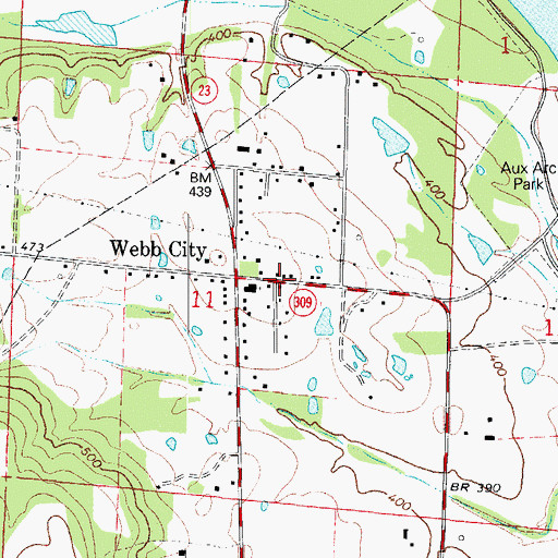 Topographic Map of Webb City Baptist Church, AR