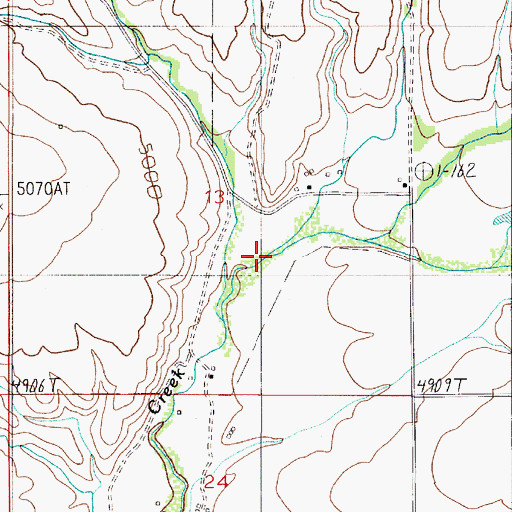 Topographic Map of Larue Creek, MT