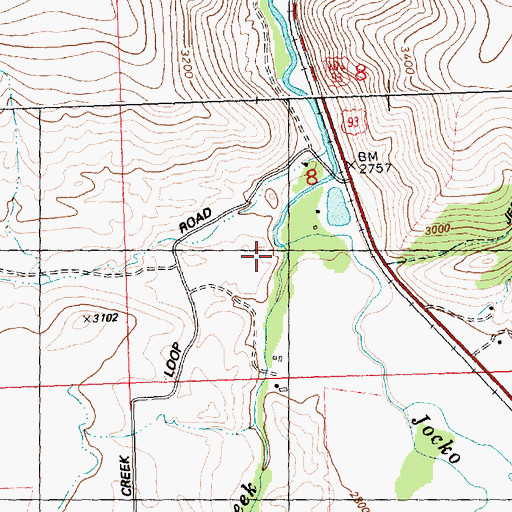 Topographic Map of Valley Creek, MT