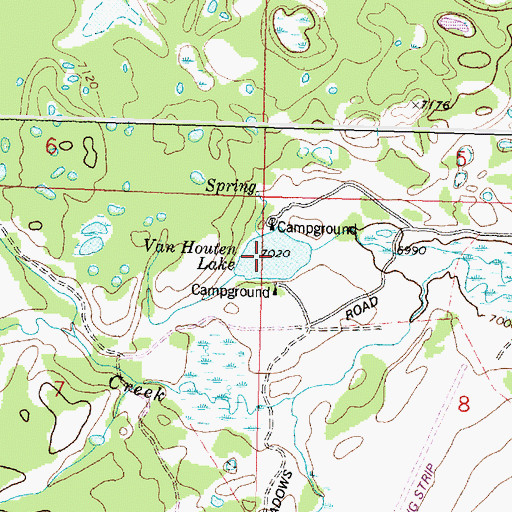 Topographic Map of Van Houten Lake, MT