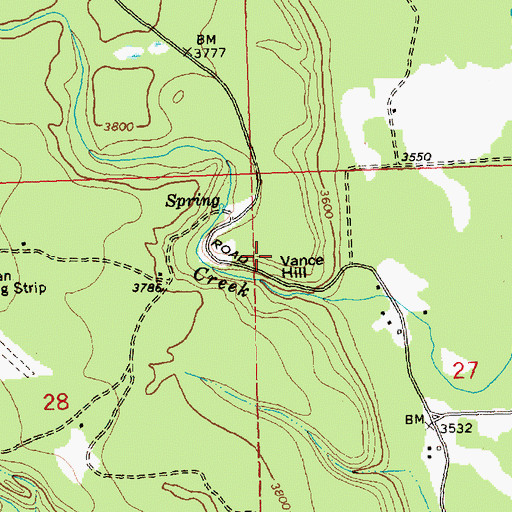 Topographic Map of Vance Hill, MT