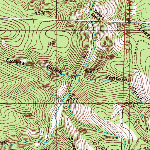 Topographic Map of Ventura Gulch, MT