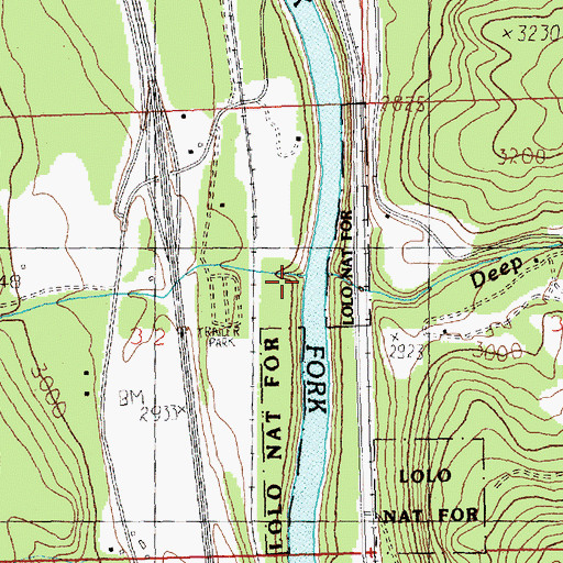 Topographic Map of Verde Creek, MT