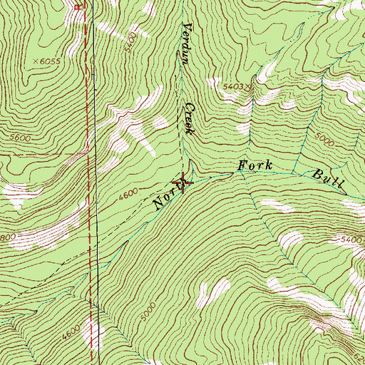 Topographic Map of Verdun Creek, MT