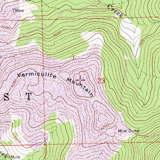 Topographic Map of Vermiculite Mountain, MT