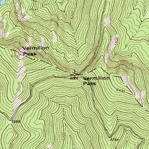 Topographic Map of Vermilion Pass, MT