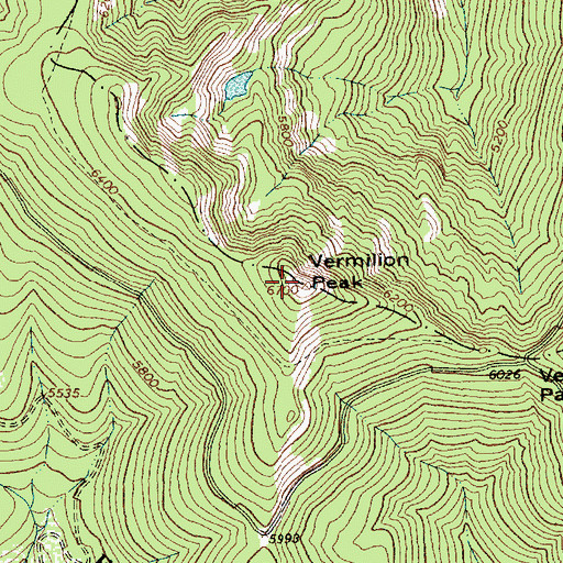 Topographic Map of Vermilion Peak, MT