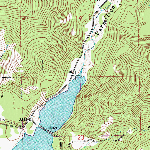 Topographic Map of Vermilion River, MT