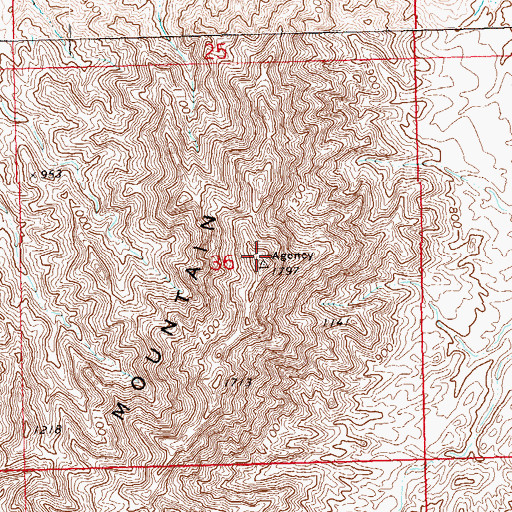 Topographic Map of Mesquite Mountain, AZ