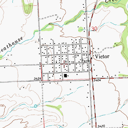 Topographic Map of Victor, MT