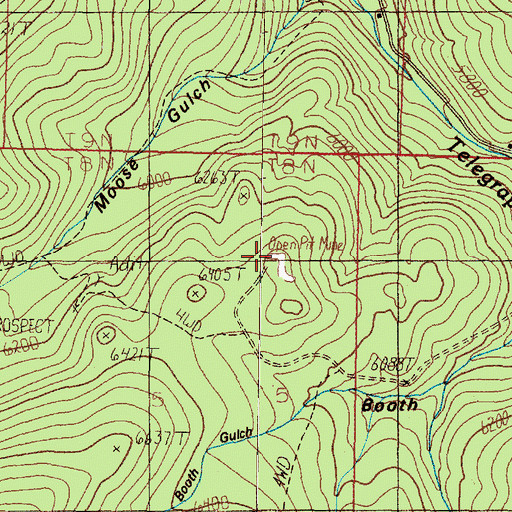 Topographic Map of Viking Mine, MT