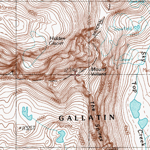 Topographic Map of Mount Villard, MT