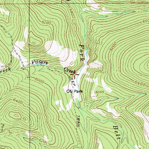 Topographic Map of Villars Creek, MT
