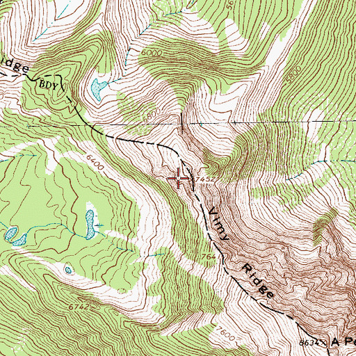 Topographic Map of Vimy Ridge, MT
