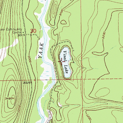 Topographic Map of Vinal Lake, MT