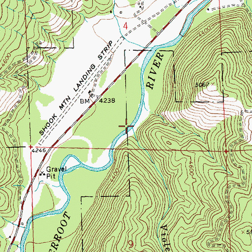 Topographic Map of Violet Creek, MT