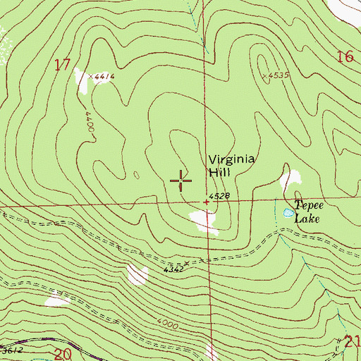 Topographic Map of Virginia Hill, MT