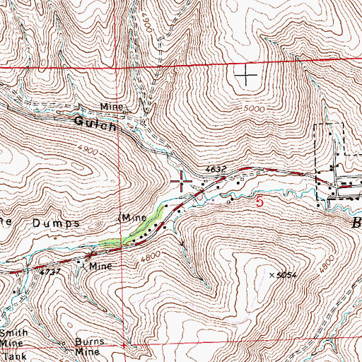 Topographic Map of Virtue Gulch, MT